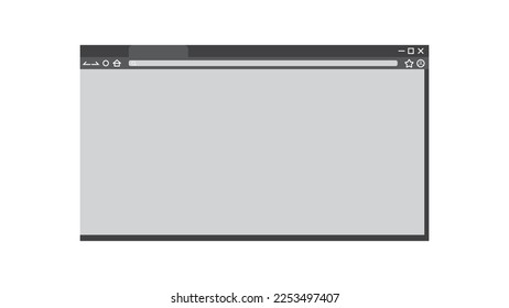 Empty browser window on transparent background. Empty web page mockup with toolbar