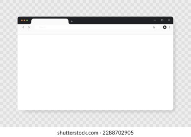 The empty browser window white mode realistic. Web page mockup. Vector illustration