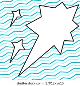 Empty Bubble speech on blue comic background. Suitable for comment or thinking note in Pop Art style. Vector Illustration