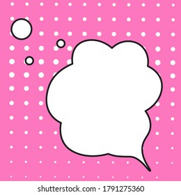 Empty Bubble speech on red comic background. Suitable for comment or thinking note in Pop Art style. Vector Illustration