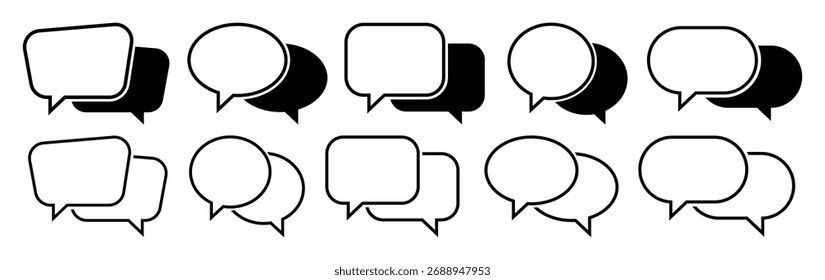 Empty bubble speech vector set. Chatting box, message box