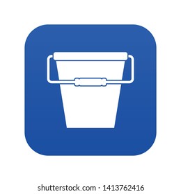 Empty bucket icon digital blue for any design isolated on white vector illustration
