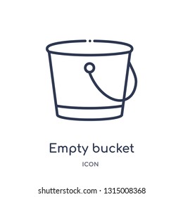 empty bucket icon from shapes outline collection. Thin line empty bucket icon isolated on white background.