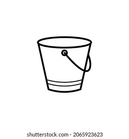 empty bucket icon from shapes outline collection. Thin line empty bucket icon isolated on white background.