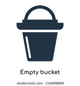 Empty bucket icon vector isolated on white background, Empty bucket transparent sign , symbols or elements in filled style
