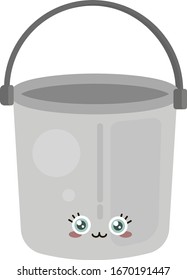 Empty bucket, illustration, vector on white background.