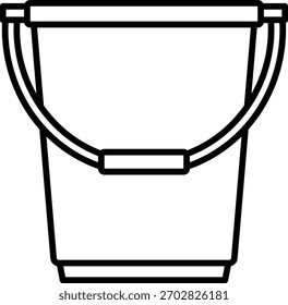 Icono de contorno de cubo vacío para limpieza y jardinería