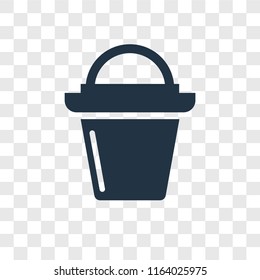 Empty bucket vector icon isolated on transparent background, Empty bucket logo concept