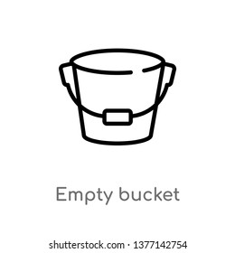 empty bucket vector line icon. Simple element illustration. empty bucket outline icon from shapes concept. Can be used for web and mobile