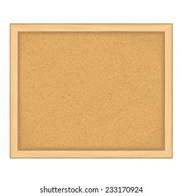 Empty bulletin board on white background, vector eps10 illustration