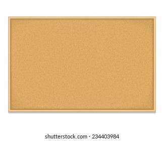 Empty bulletin board on white background, vector eps10 illustration