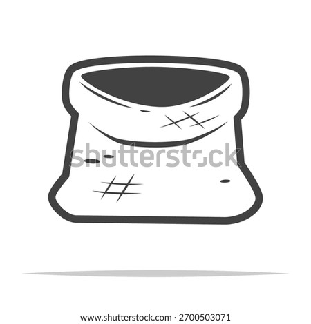 Empty burlap sack outline icon transparent vector isolated