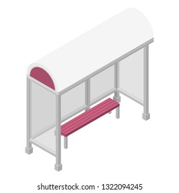 Empty bus stop icon. Isometric of empty bus stop vector icon for web design isolated on white background