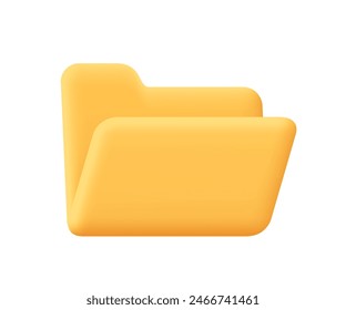 Empty business folder for documents. File management concept. 3d vector icon. Cartoon minimal style.