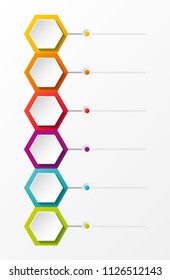 Empty business infograph with hexagons. Vector.
