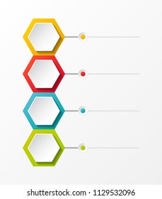 Empty business infograph with hexagons. Vector.