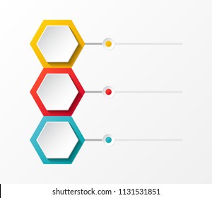 Empty business infograph with hexagons. Vector.