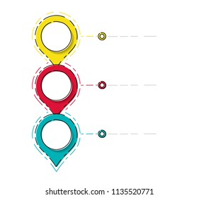 Empty business timeline - layout of colourful infographic. Vector.