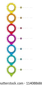 Empty business timeline - layout of colourful infographic. Vector.