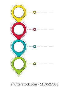 Empty business timeline - layout of colourful infographic. Vector.