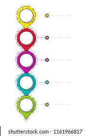 Empty business timeline - layout of colourful infographic. Vector.