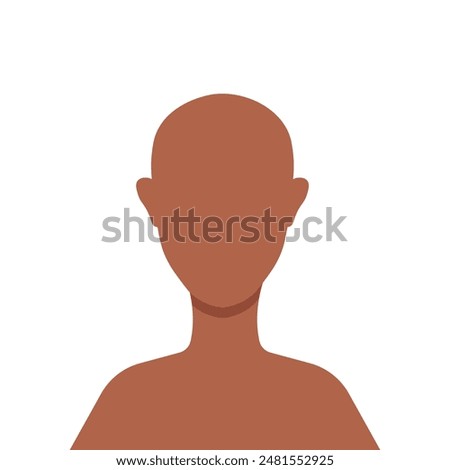 Empty bust. Head and shoulders. Template of a person without details. Oval face of a teenager. EPS10
