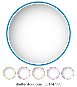Empty button, icon background in 6 colors