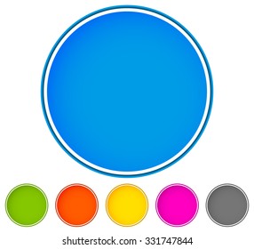 Empty button, icon background in 6 colors