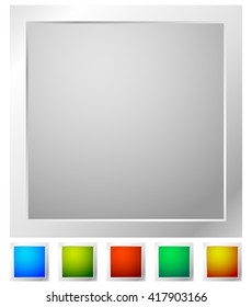 Empty button, icon background in 6 colors