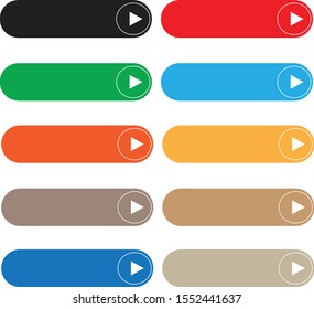 empty button on white background. flat style. set of blank buttons.