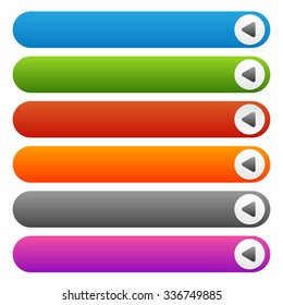Empty button templates with arrow symbol