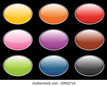 Empty buttons. Pink, orange, blue, green, red colors.