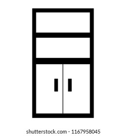 Empty cabinet isolated in black and white