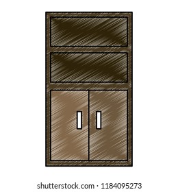 Empty cabinet isolated scribble