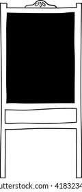 Empty cafe or restaurant blank outdoor menu board.  Vector illustration. 