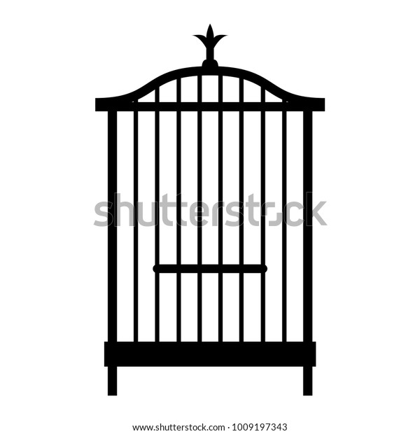 empty cage bird black white silhouette stock vector royalty free 1009197343 https www shutterstock com image vector empty cage bird black white silhouette 1009197343