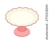 Empty cake plate - hand drawn isometric vector illustration.