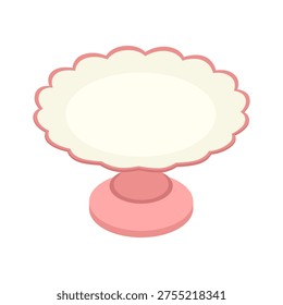Empty cake plate - hand drawn isometric vector illustration.