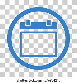 Empty Calendar Day rounded icon. Vector illustration style is a flat iconic symbol inside a circle, cobalt color, transparent background. Designed for web and software interfaces.