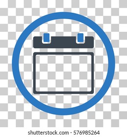 Empty Calendar Day rounded icon. Vector bicolor illustration style is a flat iconic symbol inside a circle, smooth blue colors, transparent background. Designed for web and software interfaces.