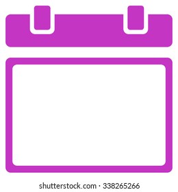 Empty Calendar Day vector icon. Style is flat symbol, violet color, rounded angles, white background.