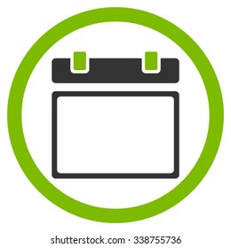 Empty Calendar Day vector icon. Style is bicolor flat rounded symbol, eco green and gray colors, rounded angles, white background.
