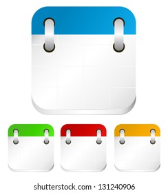 Empty Calendar Icons in Three Color Variations