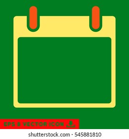 Empty Calendar Leaf icon. Vector EPS illustration style is flat iconic bicolor symbol, orange and yellow colors.