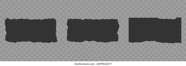 Empty callouts figures for text. Vector hand drawn geometric shapes. Blanks with uneven textured edges. Realistic pieces of paper for design of posters, cards, web design, collages. Easy to reuse.