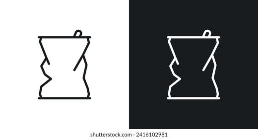 Icono vacío de Can Soda diseñado en un estilo de línea sobre fondo blanco.