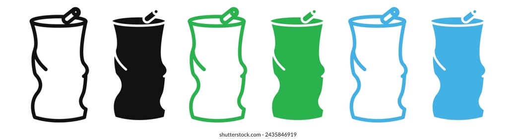 Empty can soda icon mark in filled style