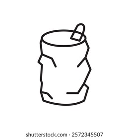 Empty can soda icon Vector flat thin line illustration