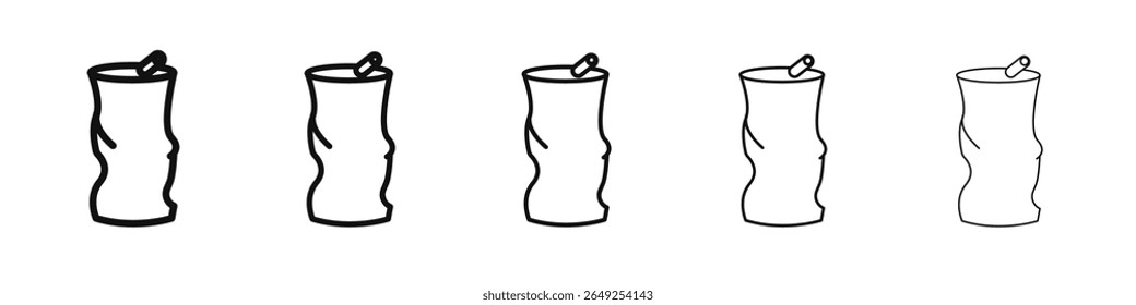 Empty can soda icon vector outline set illustration sign