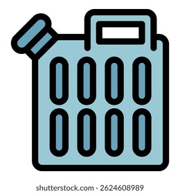 Empty canister icon. Outline empty canister vector icon color flat isolated